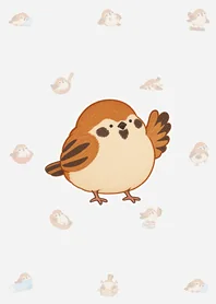 ふっくらスズメの着せかえ|ライトグレーのメイン画像