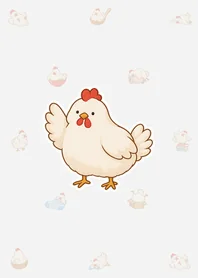 ころんとニワトリの着せかえ|ライトグレーのメイン画像