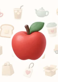 シンプル 3Dカフェ着せ替え ベージュのメイン画像