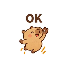 動くカピバラふわふわ毎日返信スタンプ24のメイン画像