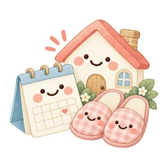 大人かわいい親の介護と家族スタンプのメイン画像