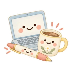 大人かわいい在宅勤務の敬語スタンプのメイン画像