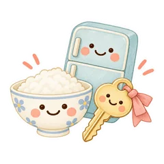 大人かわいい一人暮らし家族スタンプのメイン画像