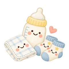 大人かわいい赤ちゃん育児スタンプのメイン画像