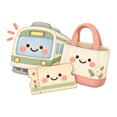 大人かわいい電車通勤の連絡スタンプのメイン画像