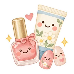大人かわいいネイリスト接客スタンプのメイン画像