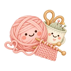 大人かわいい編み物仲間用スタンプのメイン画像