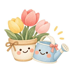 大人かわいい園芸仲間のお花スタンプのメイン画像