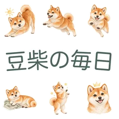 ふんわり水彩の豆柴と毎日のあいさつのメイン画像